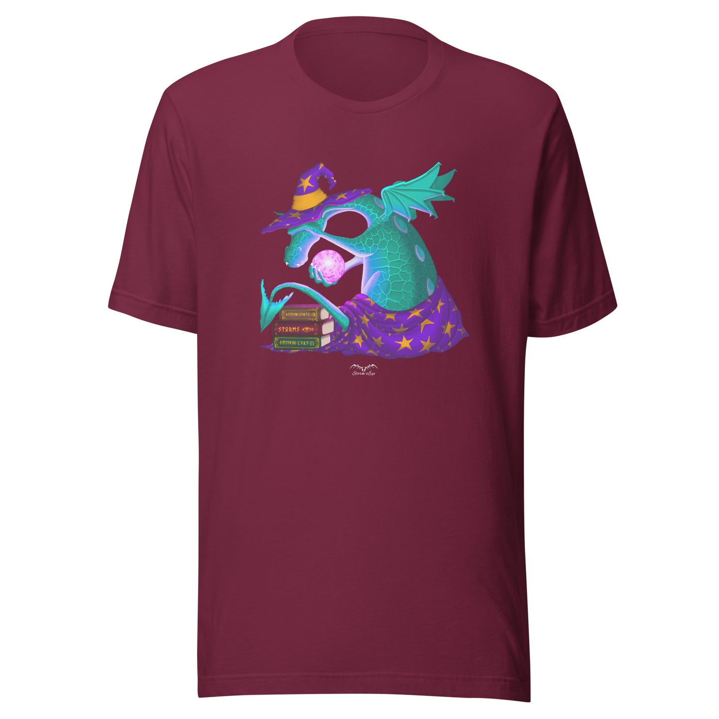 wizard dragon t-shirt wine red by stormseye design
