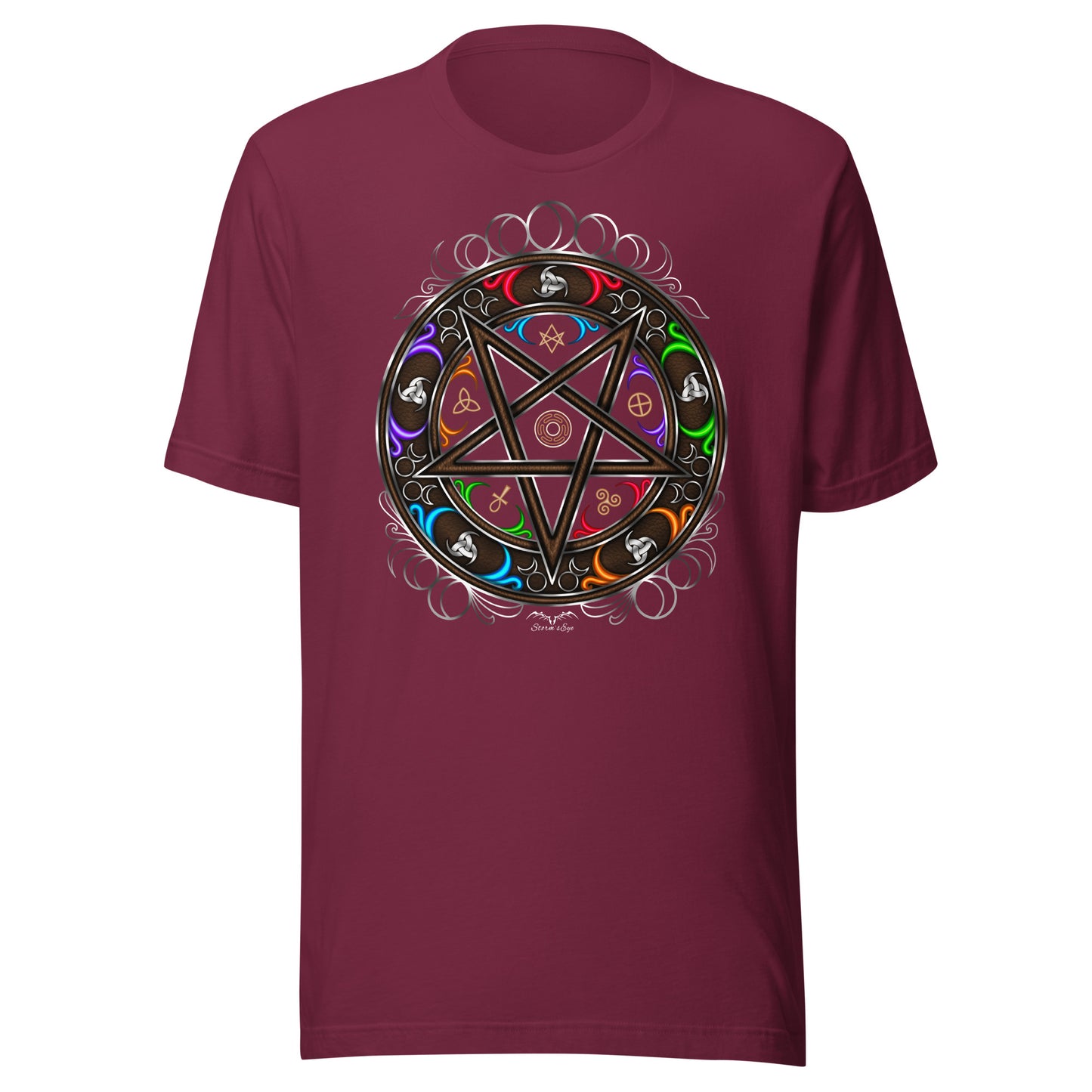 Witchy Occult Wheel Colour T-shirt | Gothic Wicca Pentagram Shirt | 7 Colours S-4XL