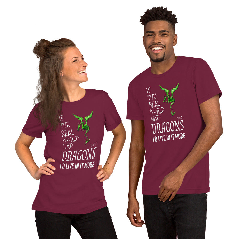 Real World Dragons Fantasy T-shirt | Green Dragon Shirt | 7 Colours S-4XL