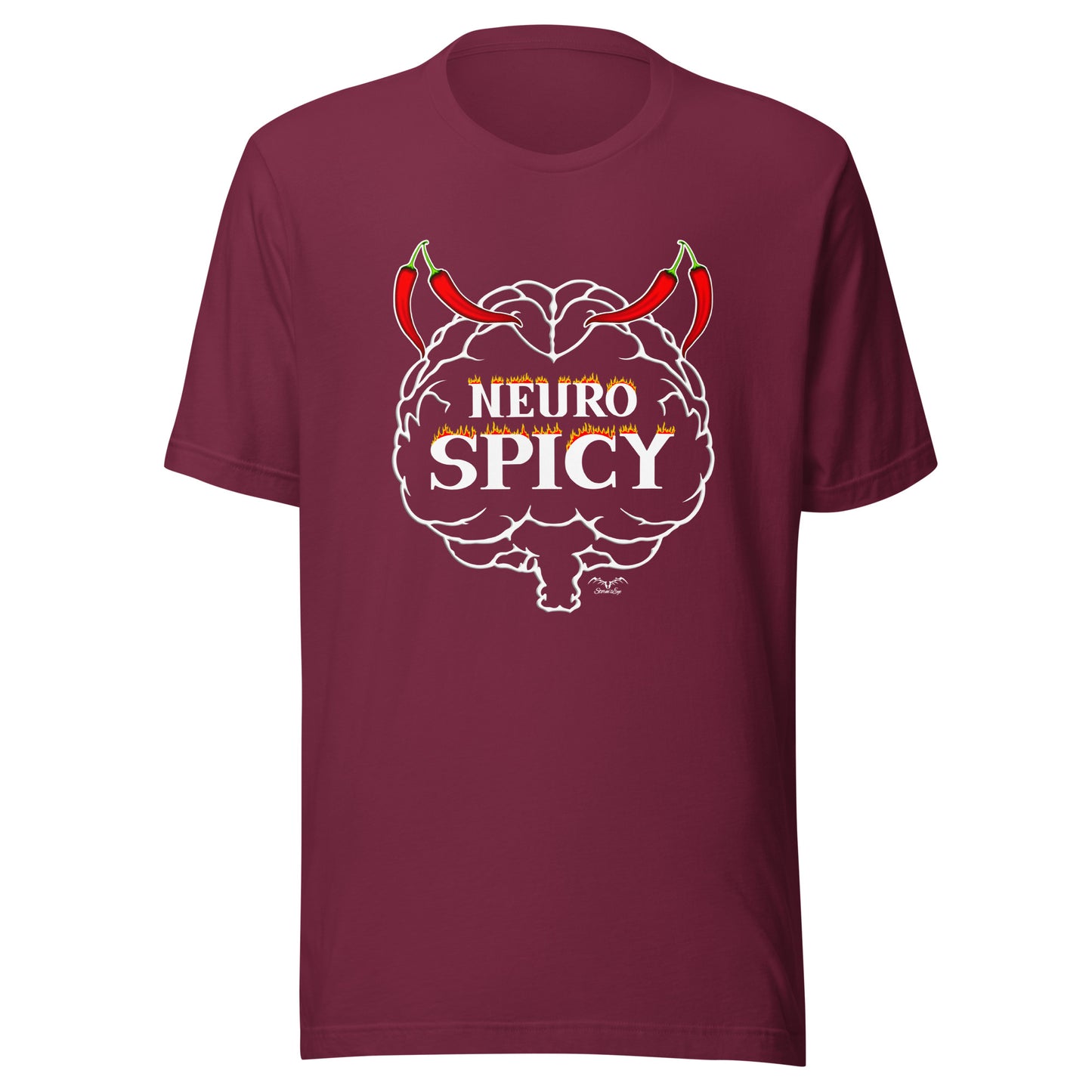 Neuro Spicy neurodiversity shirt by Stormseye. Wine red