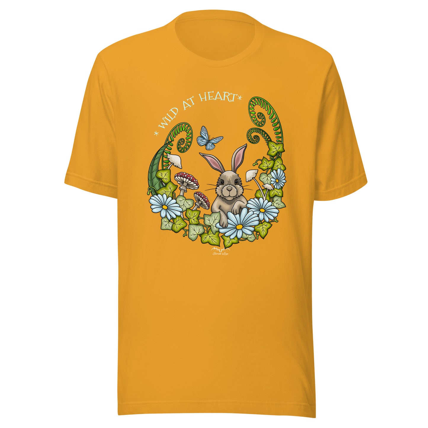 Cute Rabbit T-shirt by Stormseye, bright yellow