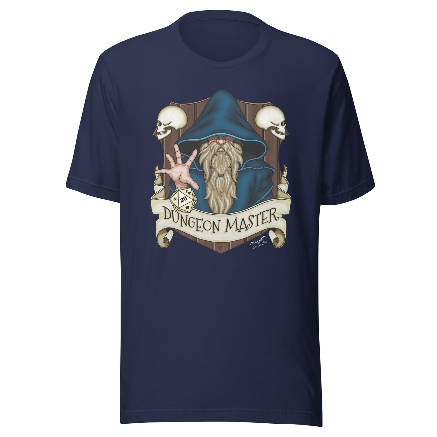 dungeon master DnD T-shirt navy blue by stormseye design