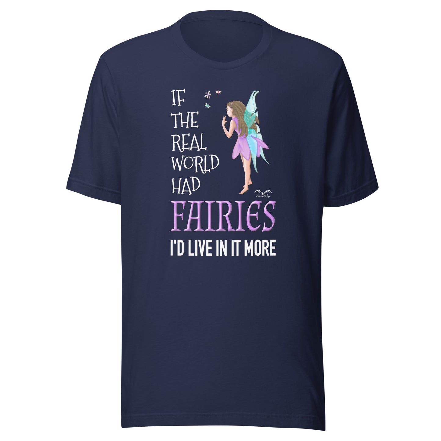 real world fairies t-shirt navy blue by stormseye design