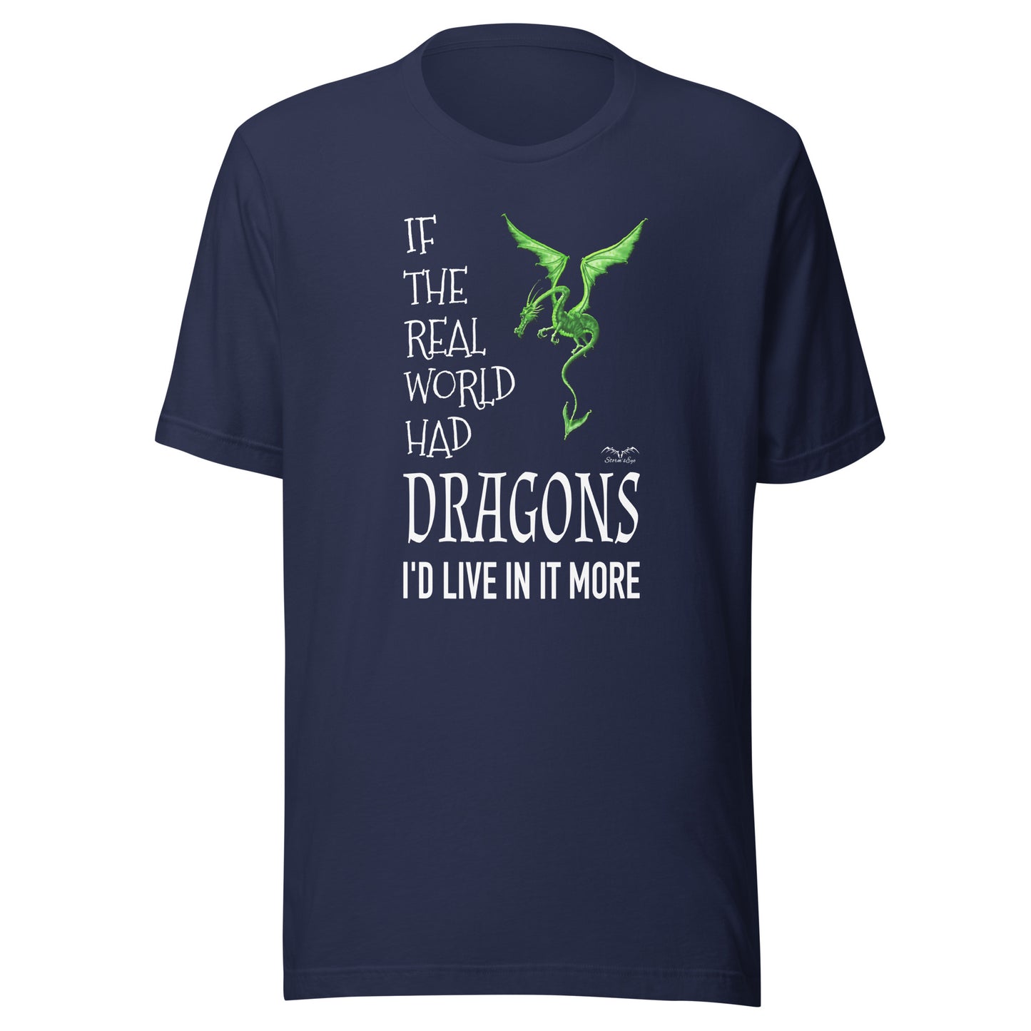 Real World dragons t-shirt, navy blue, by Stormseye Design