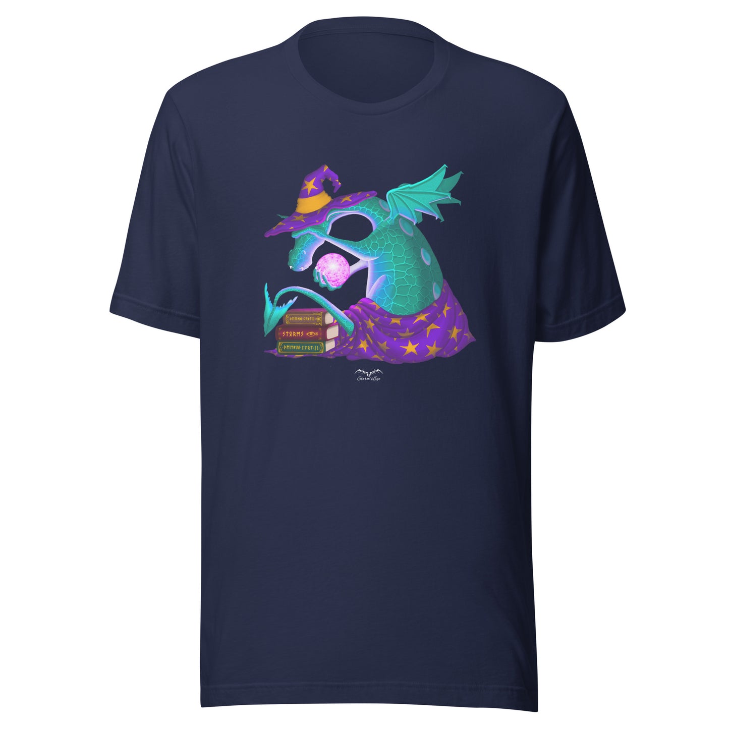 wizard dragon t-shirt navy blue by stormseye design