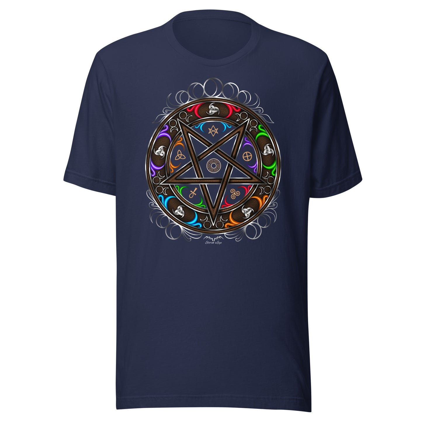 Witchy Occult Wheel Colour T-shirt | Gothic Wicca Pentagram Shirt | 7 Colours S-4XL