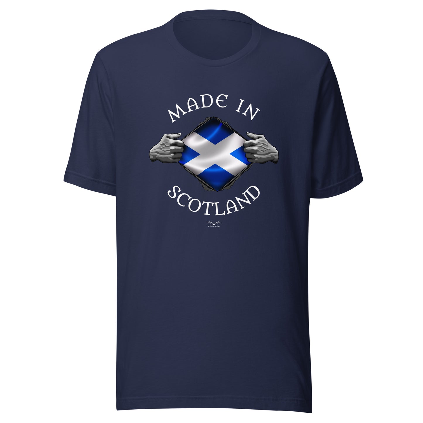 Made In Scotland T-shirt by Stormseye, navy blue