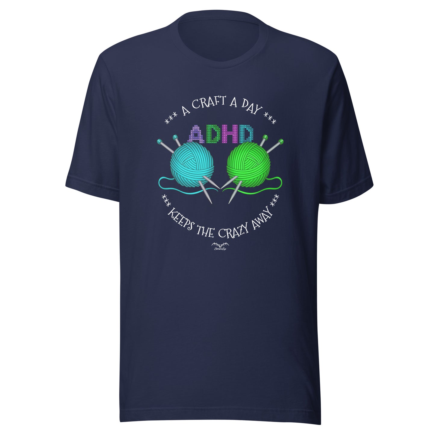 ADHD Crafting T-shirt by Stormseye. Navy blue