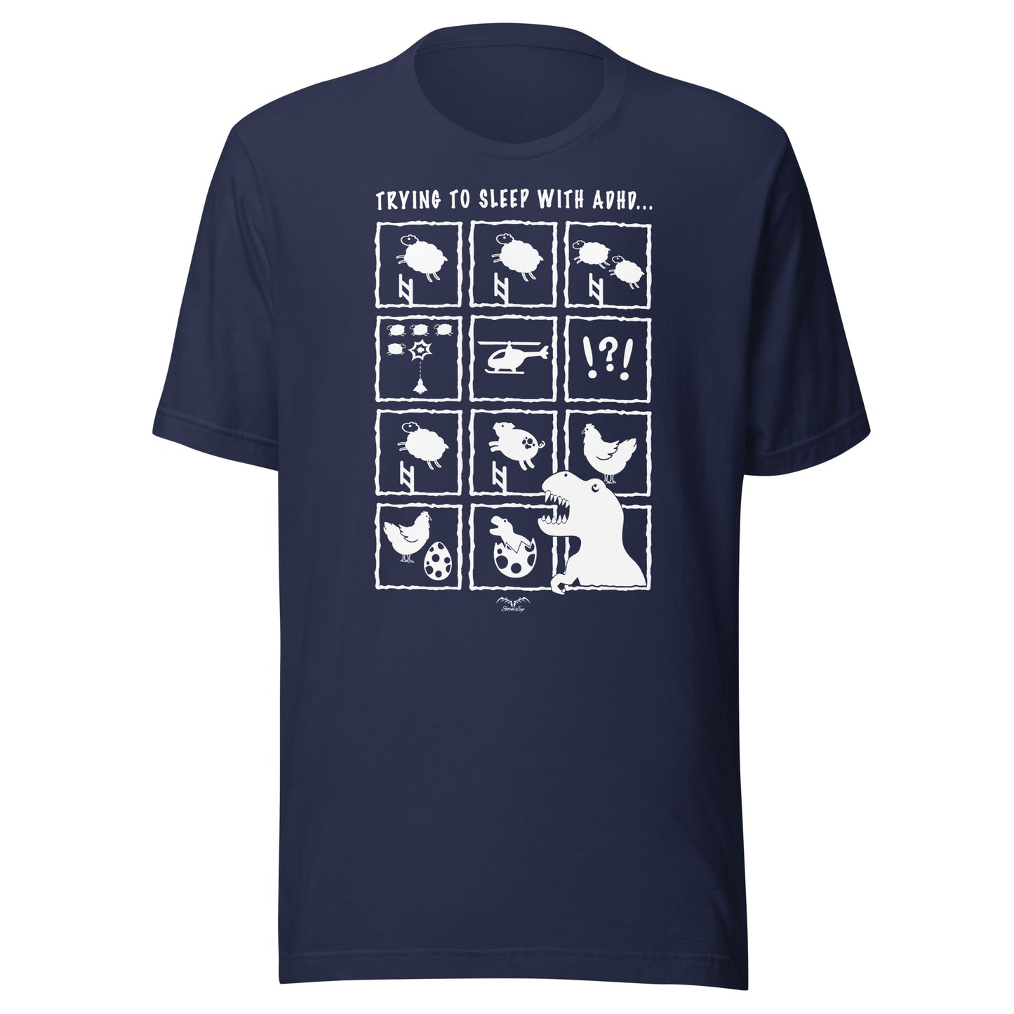ADHD insomnia t-shirt by Stormseye, navy blue