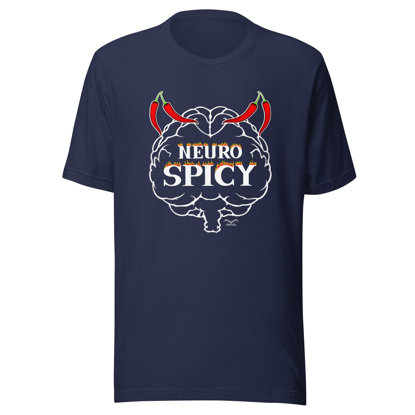 Neuro Spicy neurodiversity shirt by Stormseye. navy blue