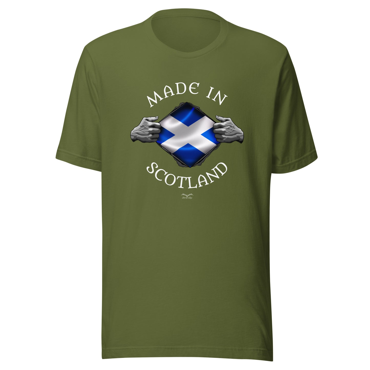 Made In Scotland T-shirt by Stormseye, olive green