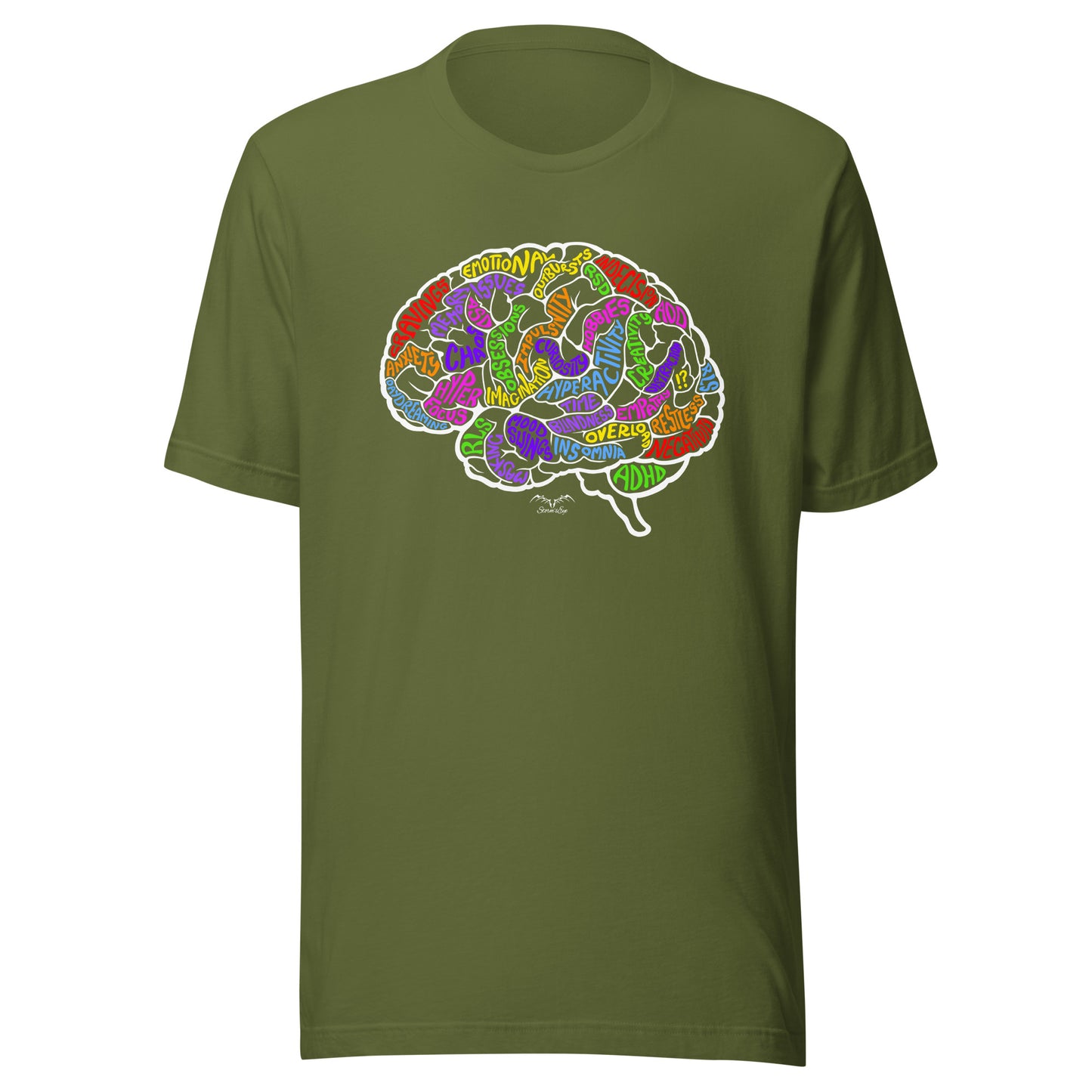 ADHD Brain shirt by Stormseye, olive green