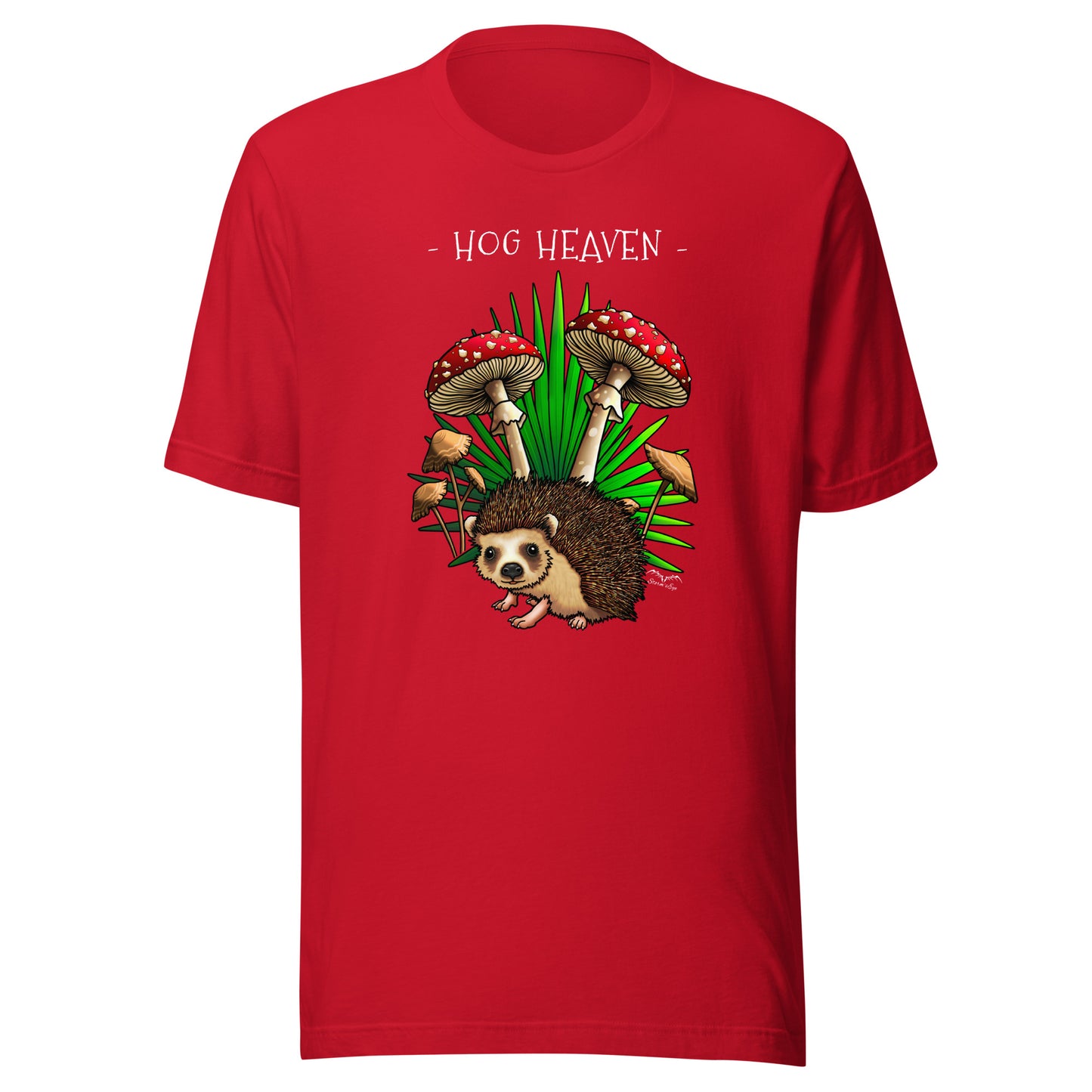 Hog Heaven Hedgehog T-shirt | Hoglet & Mushrooms Shirt | 7 Colours S-4XL