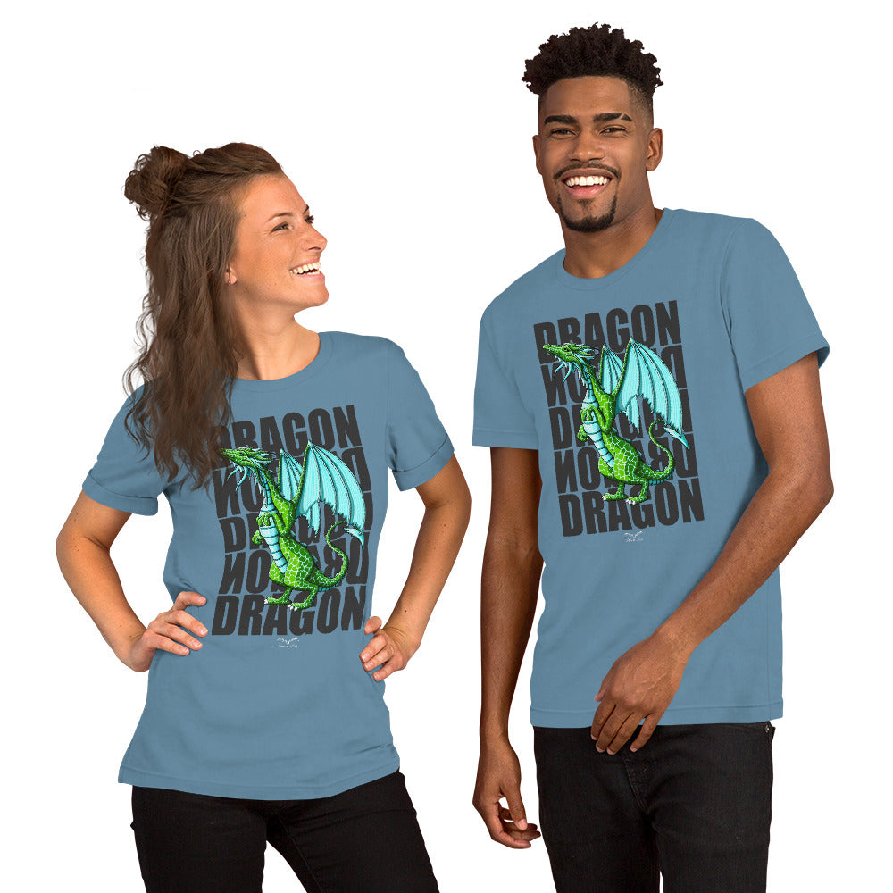 Green Dragon T-shirt, light blue, modelled view
