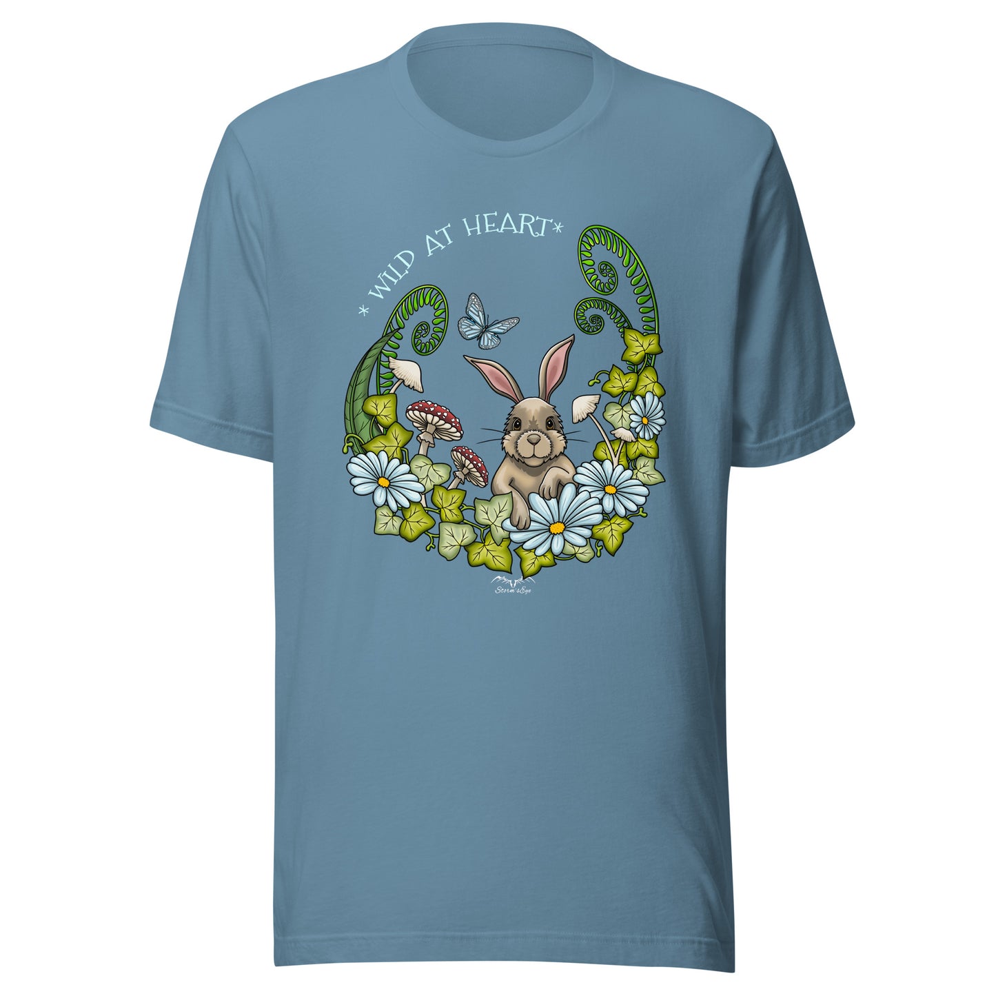 Cute Rabbit T-shirt by Stormseye, light blue
