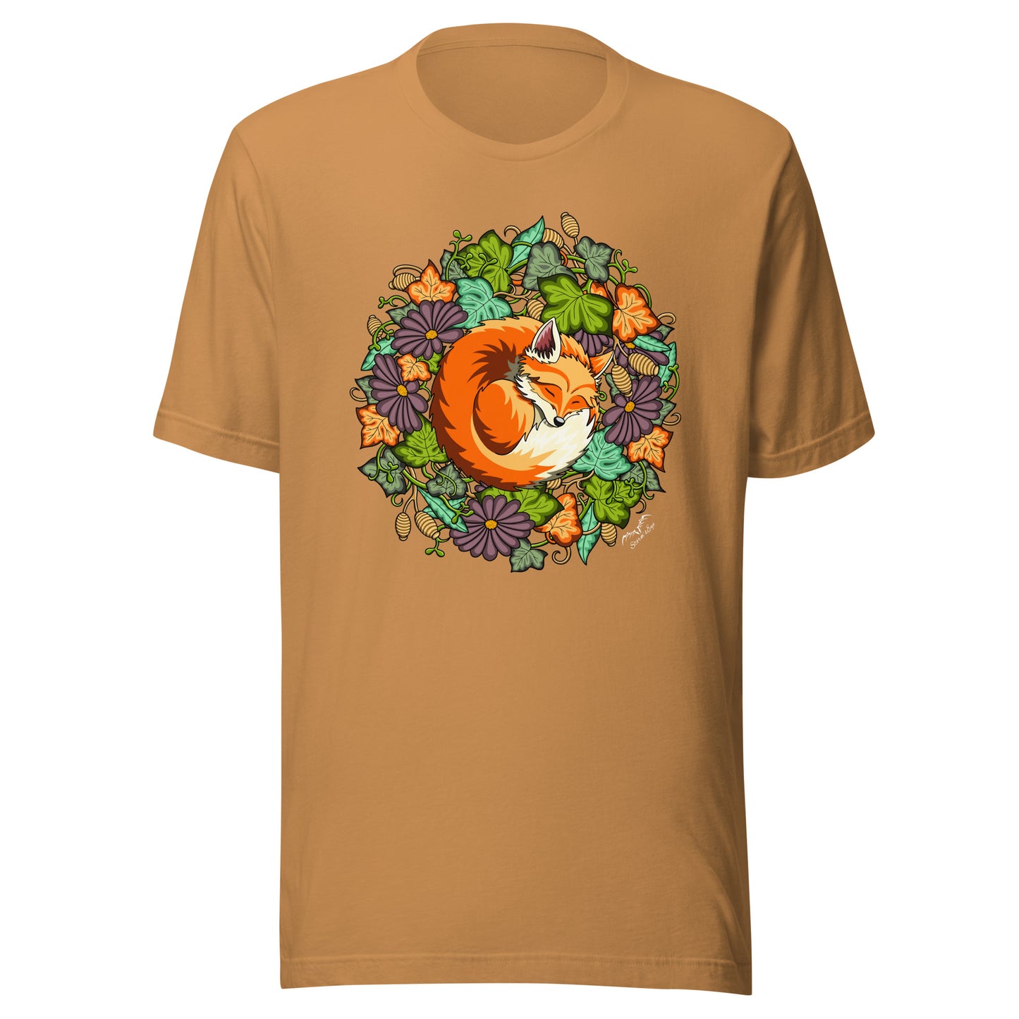 Sleeping Fox t-shirt by Stormseye, orange,