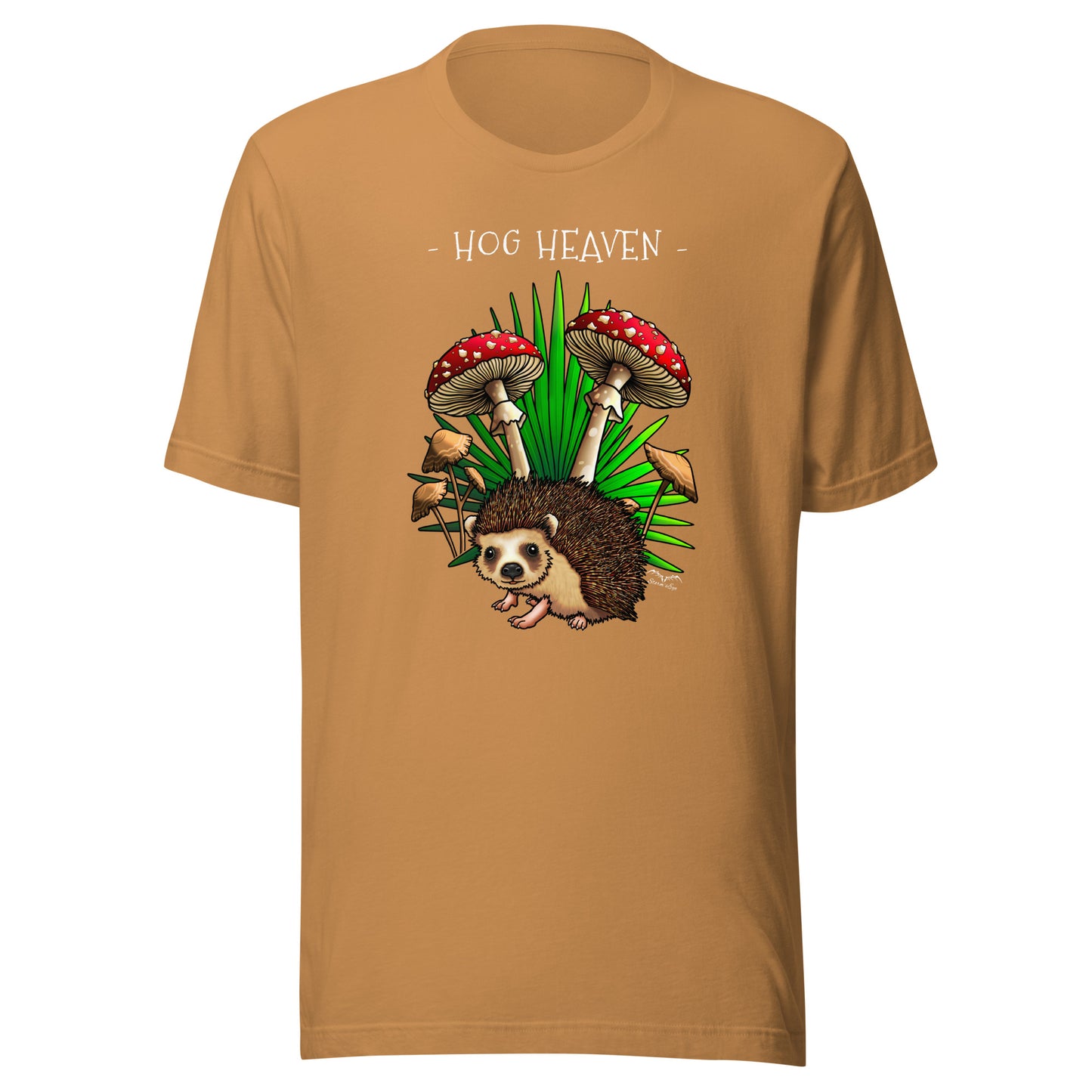 Hog Heaven Hedgehog T-shirt | Hoglet & Mushrooms Shirt | 7 Colours S-4XL