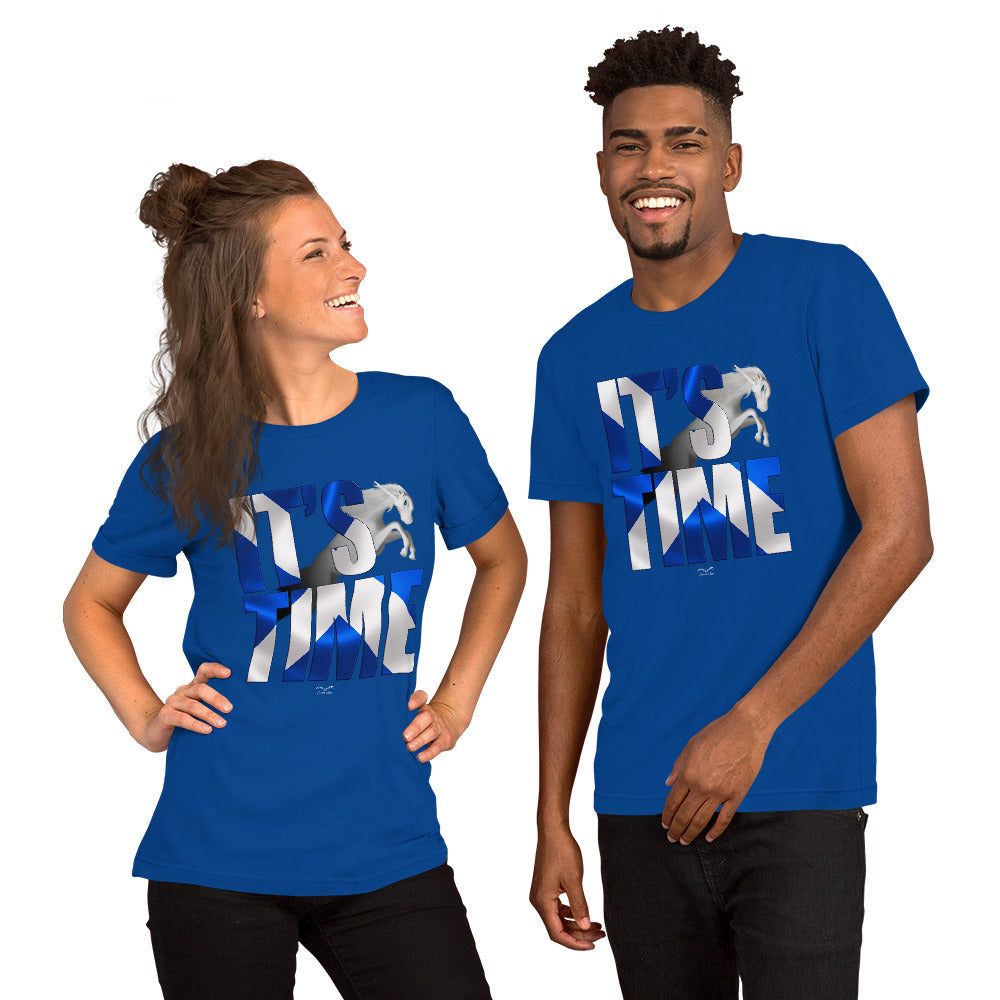 Il est temps T-shirt pour l’indépendance écossaise - chemise écossaise patriotique douce avec licorne et sautoir