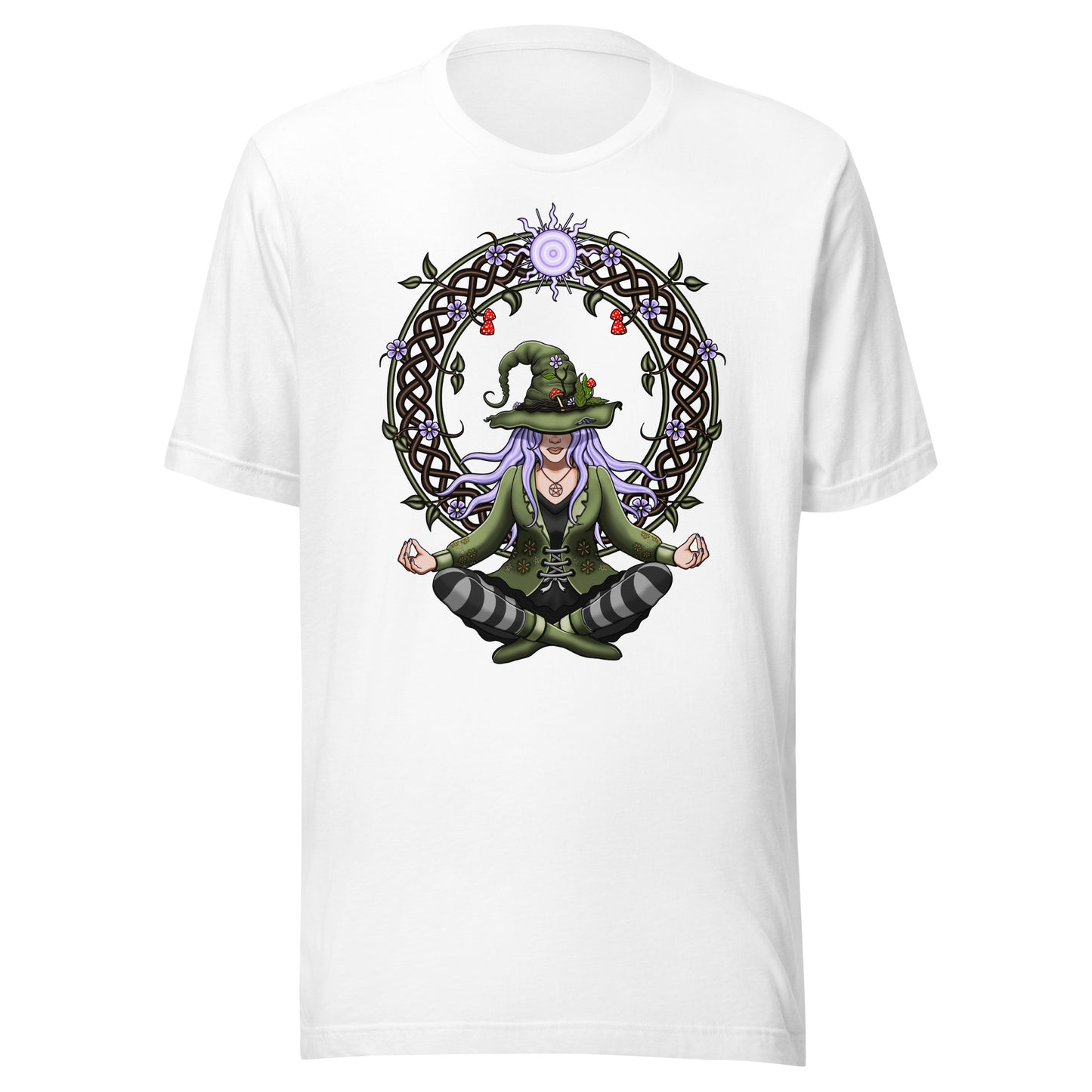 stormseye design hedge witch T shirt, flat view white