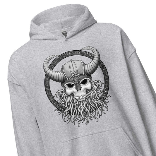 Viking Skull Hoodie | Nordic Runes Pullover | Fantasy Sweater | 8 Colours