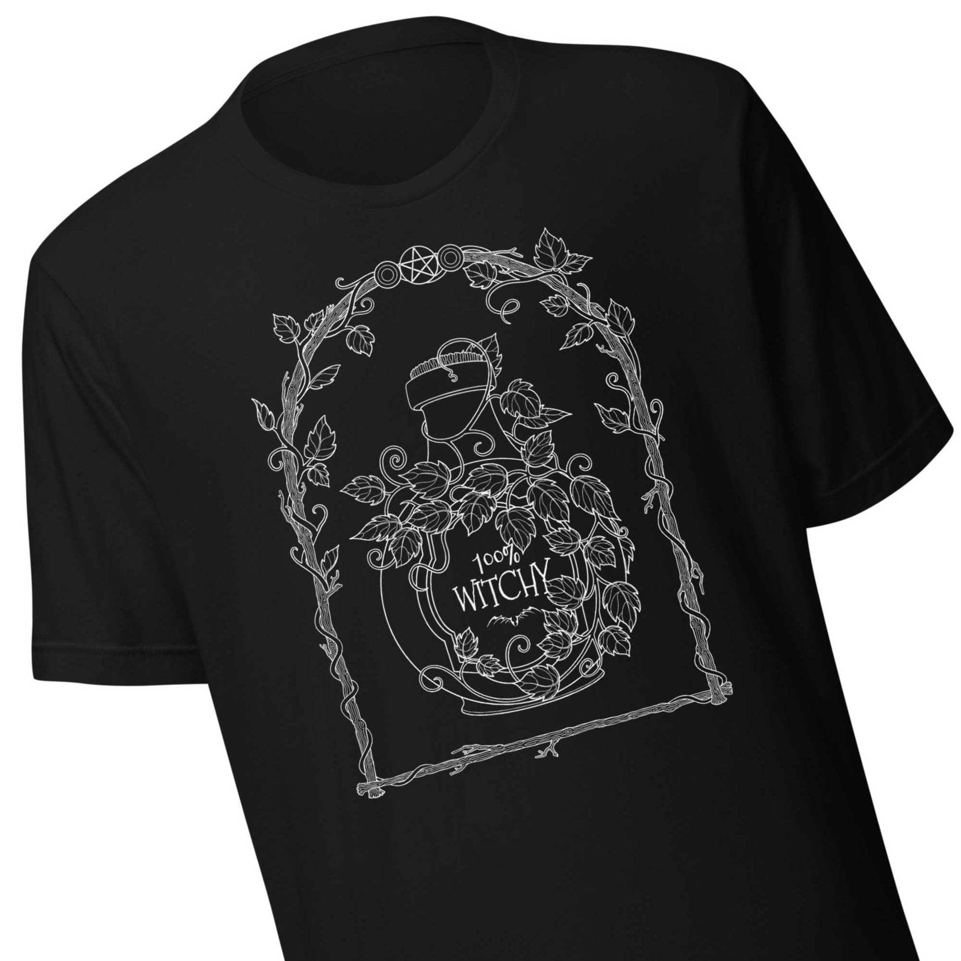 stormseye design 100% witchy witchcraft T shirt, detail view black