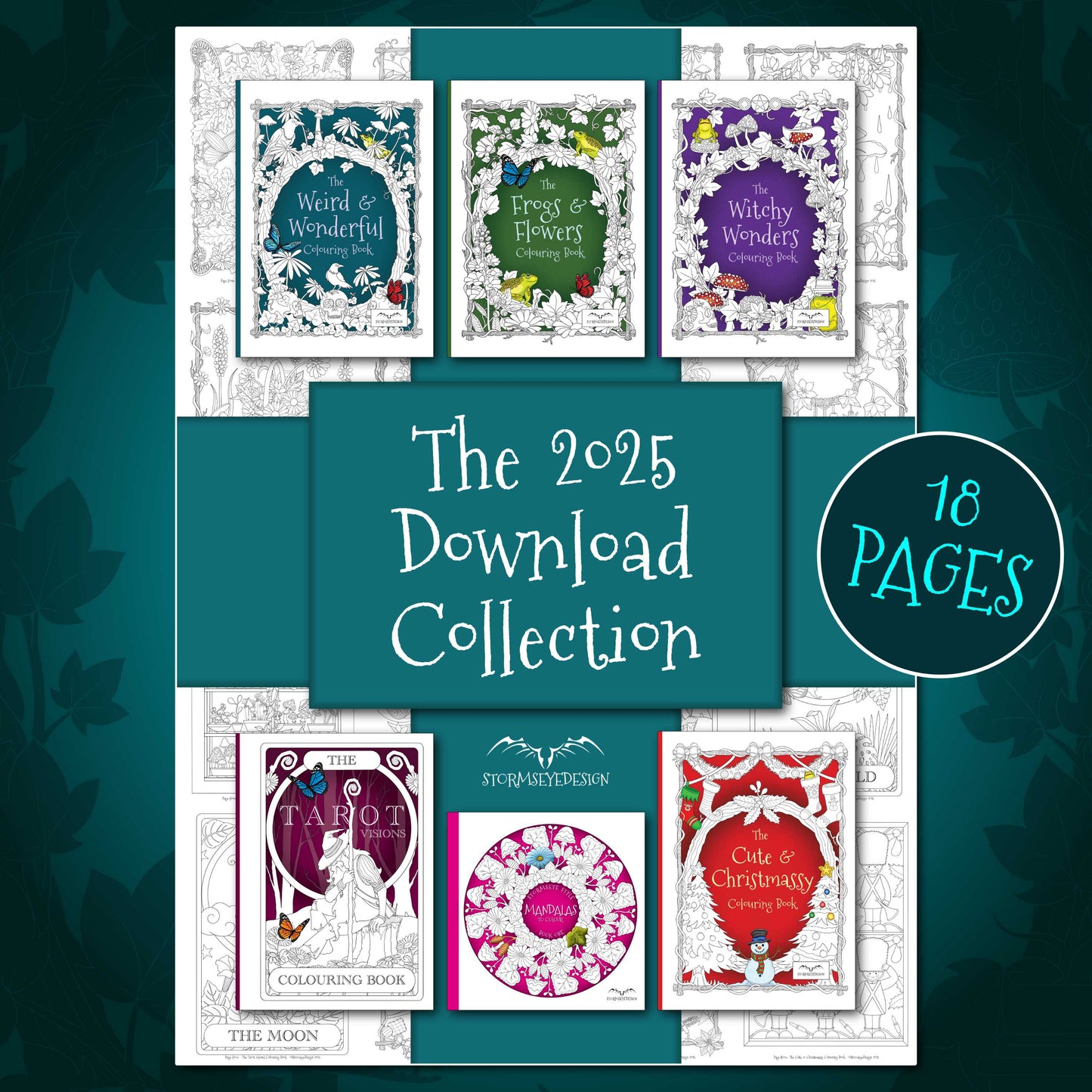 2025 Download Collection - 18 Colouring Pages To Print & Colour, Printable PDF