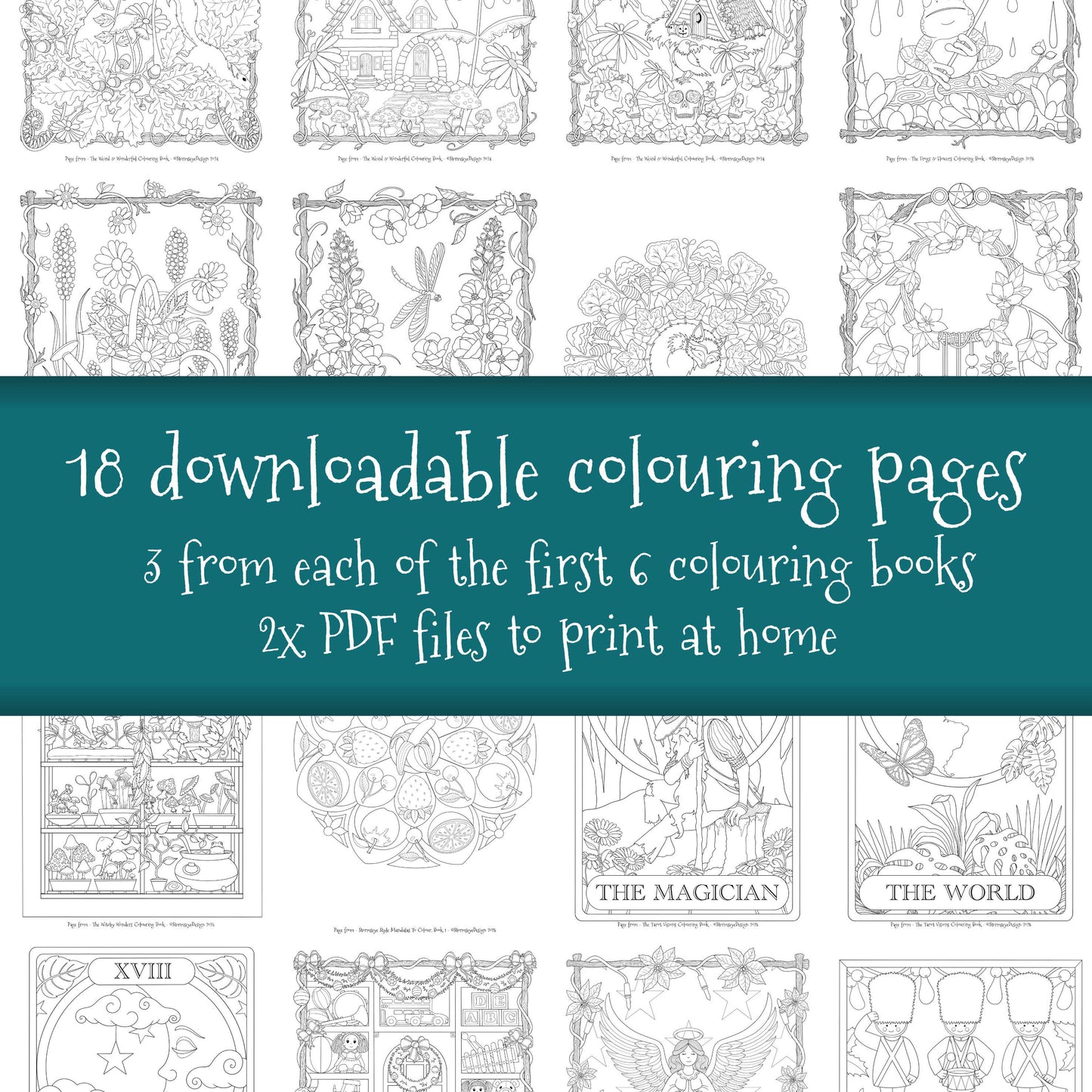 2025 Download Collection - 18 Colouring Pages To Print & Colour, Printable PDF
