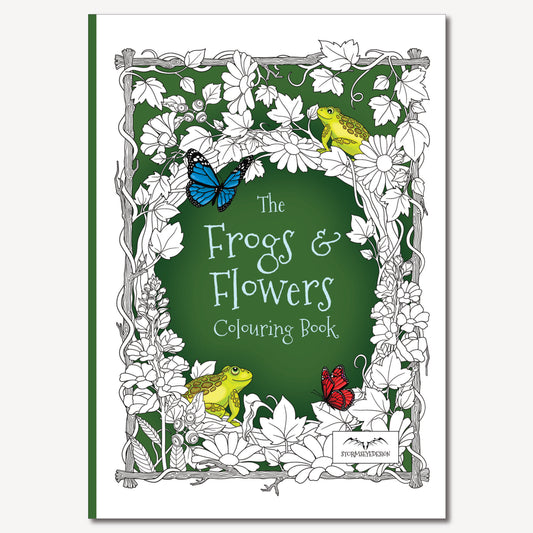 stormseye desgin the frogs and flowers colouring book cover