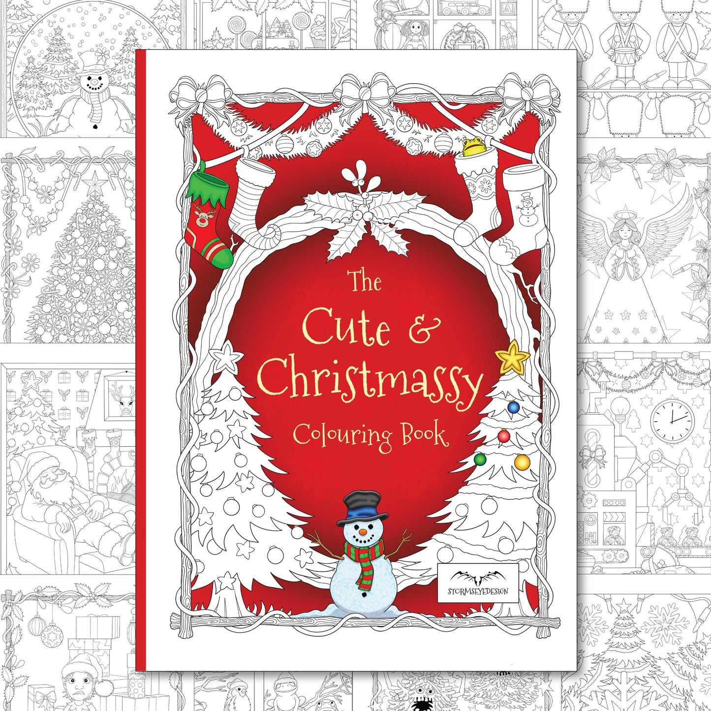 The Cute & Christmassy Colouring Book | 32 Xmas Themed Designs to Colour | Paperback A4