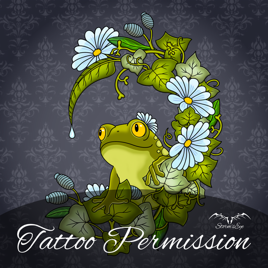 Cute frog tattoo design by Stormseye Design