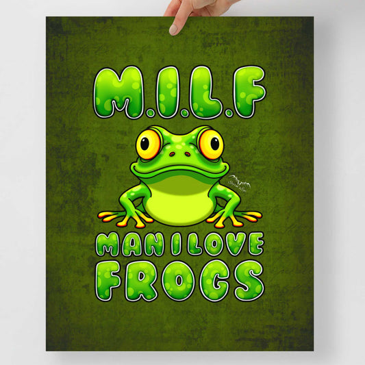 Stormseye Design man i love frogs art print 