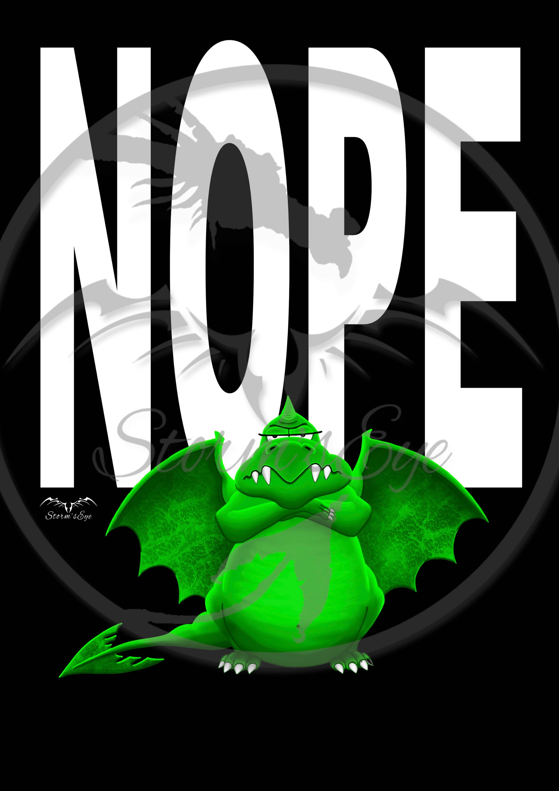 Funny Nope Dragon design by Stormseye Design