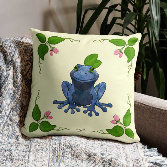 blueberry billy fruit frog pillowcase cream by stormseye design