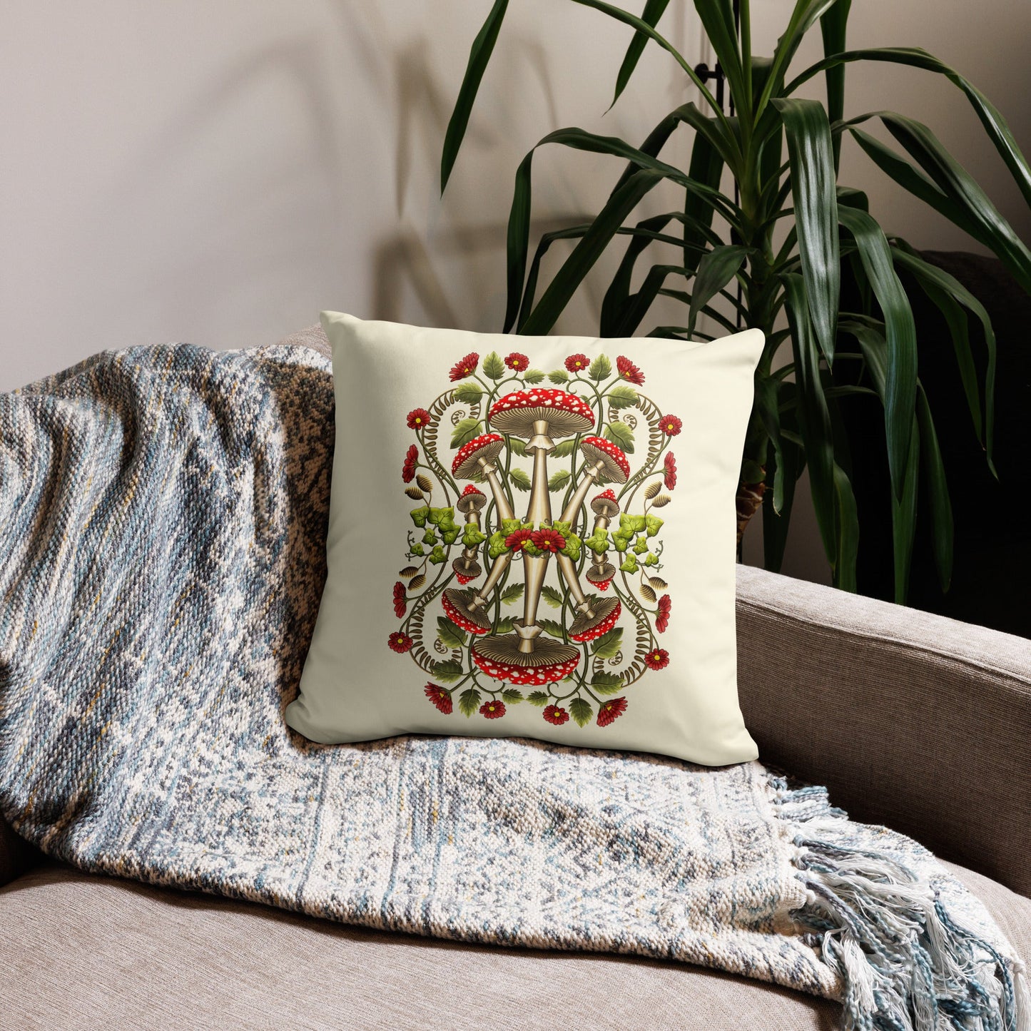 cottagecore heaven pillow case by stormseye design 18x18 inches