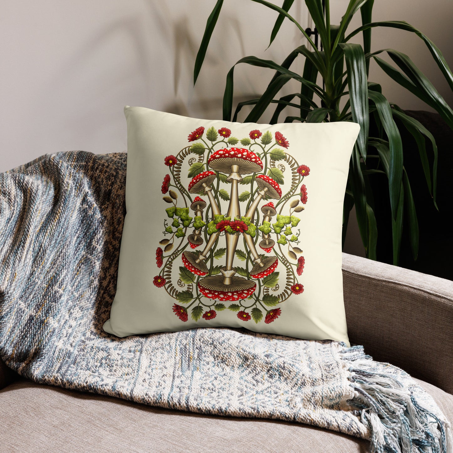 cottagecore heaven pillow case by stormseye design 22x22 inches