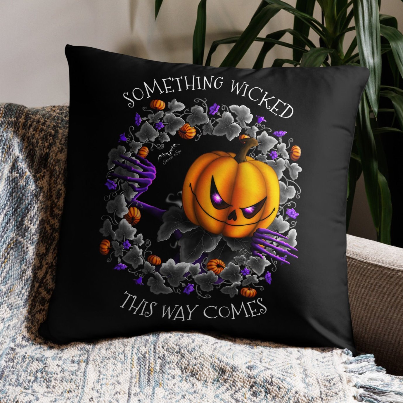 pumpkin king pillow case 22x22 inches by stormseye design