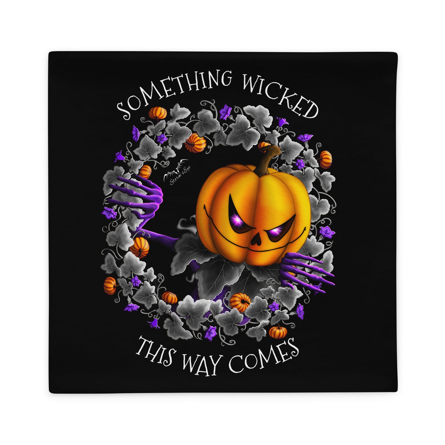 Pumkpin King Pillow Case | Halloween Cushion Cover | Black