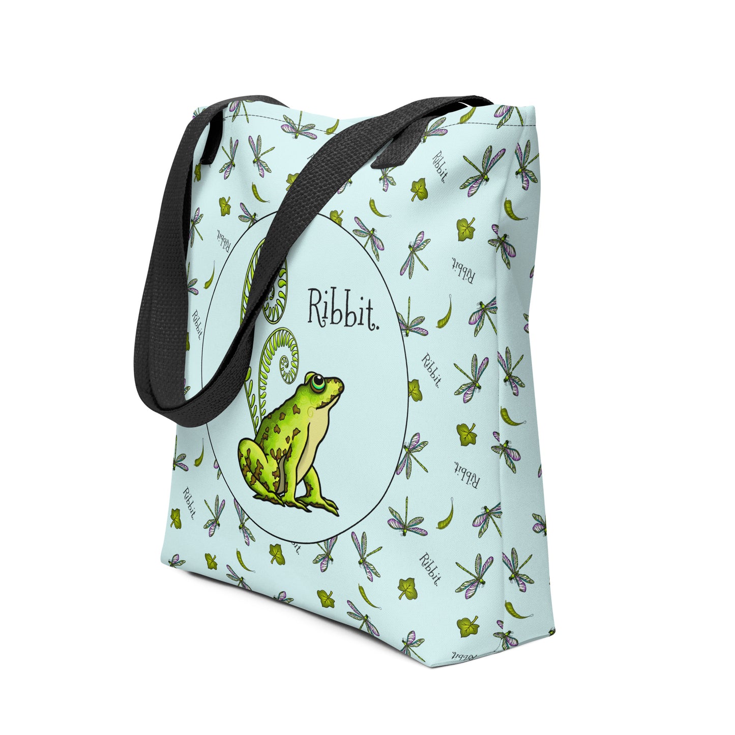Stormseye design pretty frog large tote bag side view