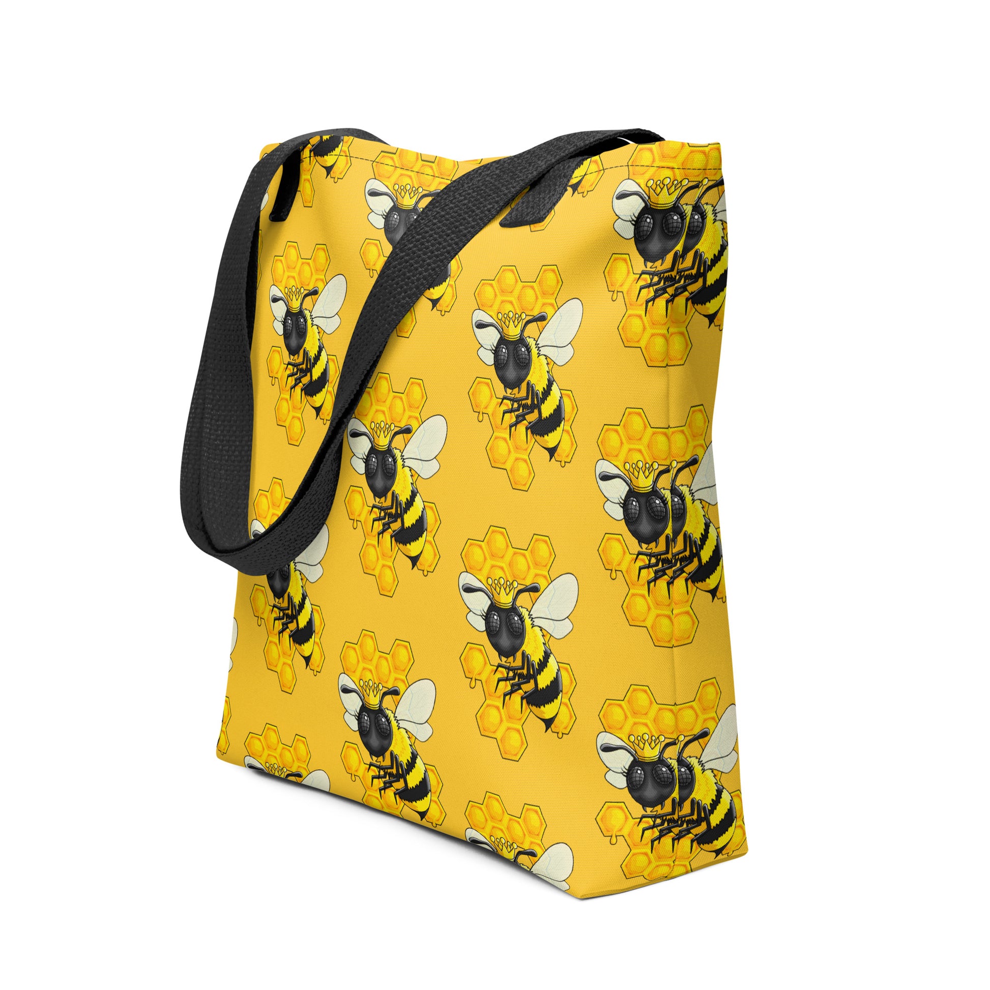 Stormseye design beatrice bumble queen bee large tote bag, side view