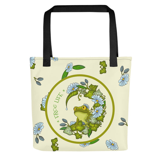 Frog Life Large Tote Bag | Cute Frog Design | Machine Washable