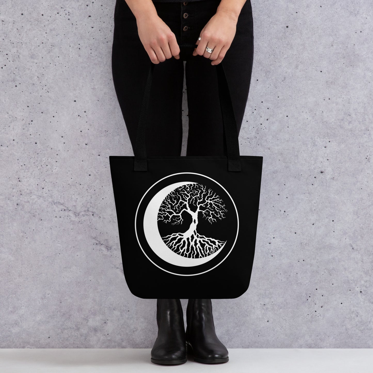 Stormseye design witching hour 2 large tote bag modelled view