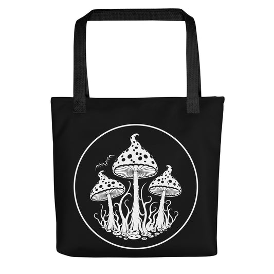 Stormseye design trippy mushrooms large tote bag, front view