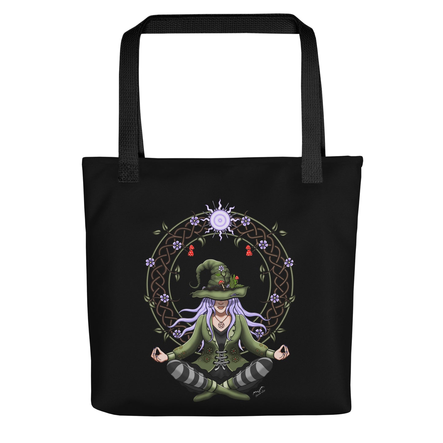 Stormseye design hedge witch large tote bag, front view