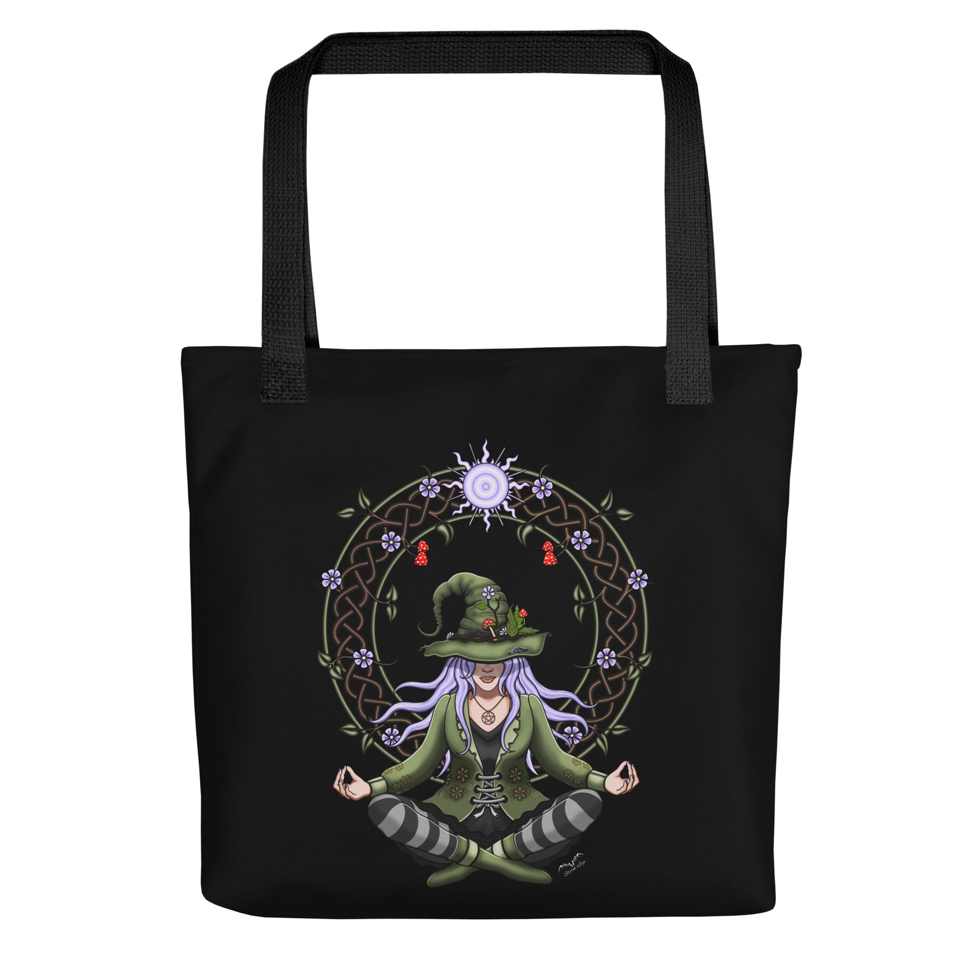 Stormseye design hedge witch large tote bag, front view