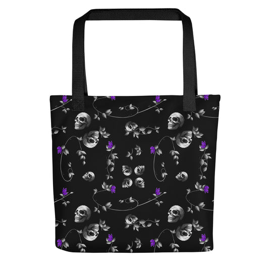 Stormseye design gothic skulls large tote bag, front view