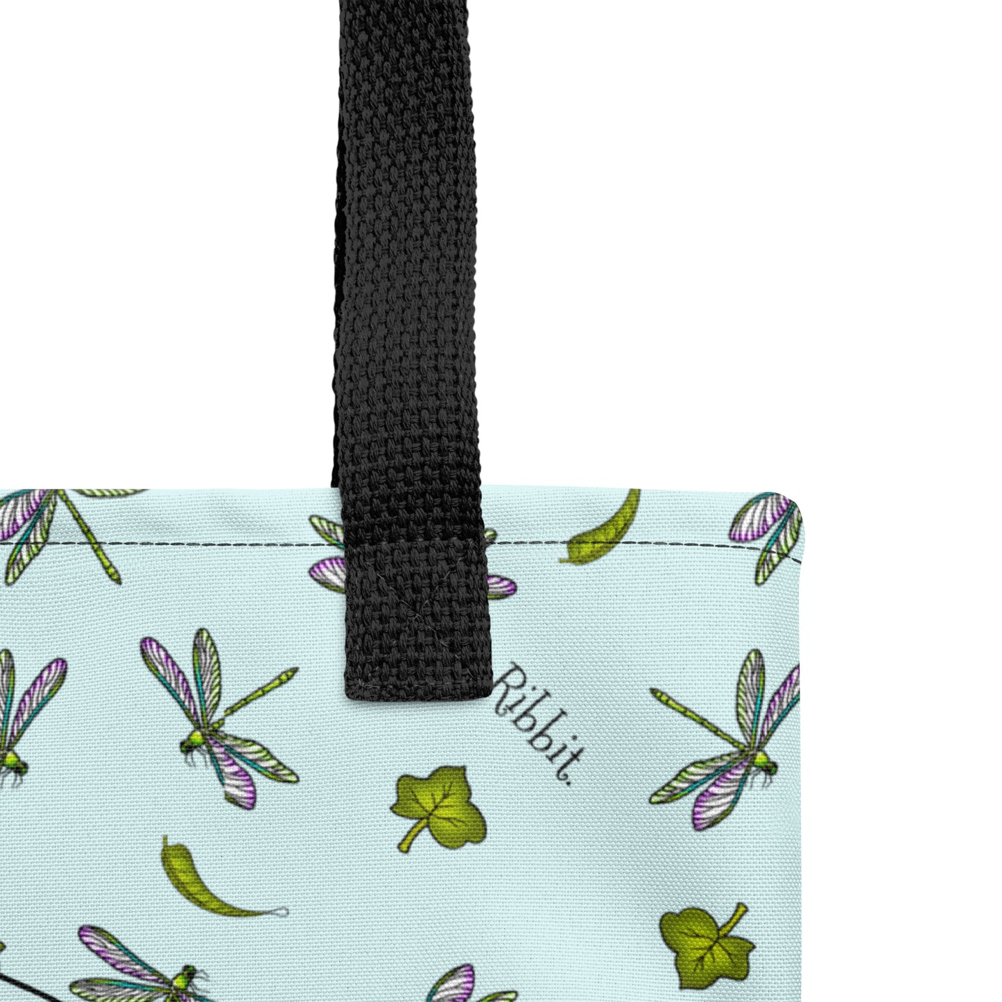 Stormseye design pretty frog large tote bag detail view