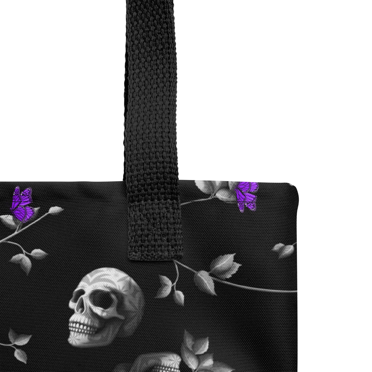 Stormseye design gothic skulls large tote bag, detail view