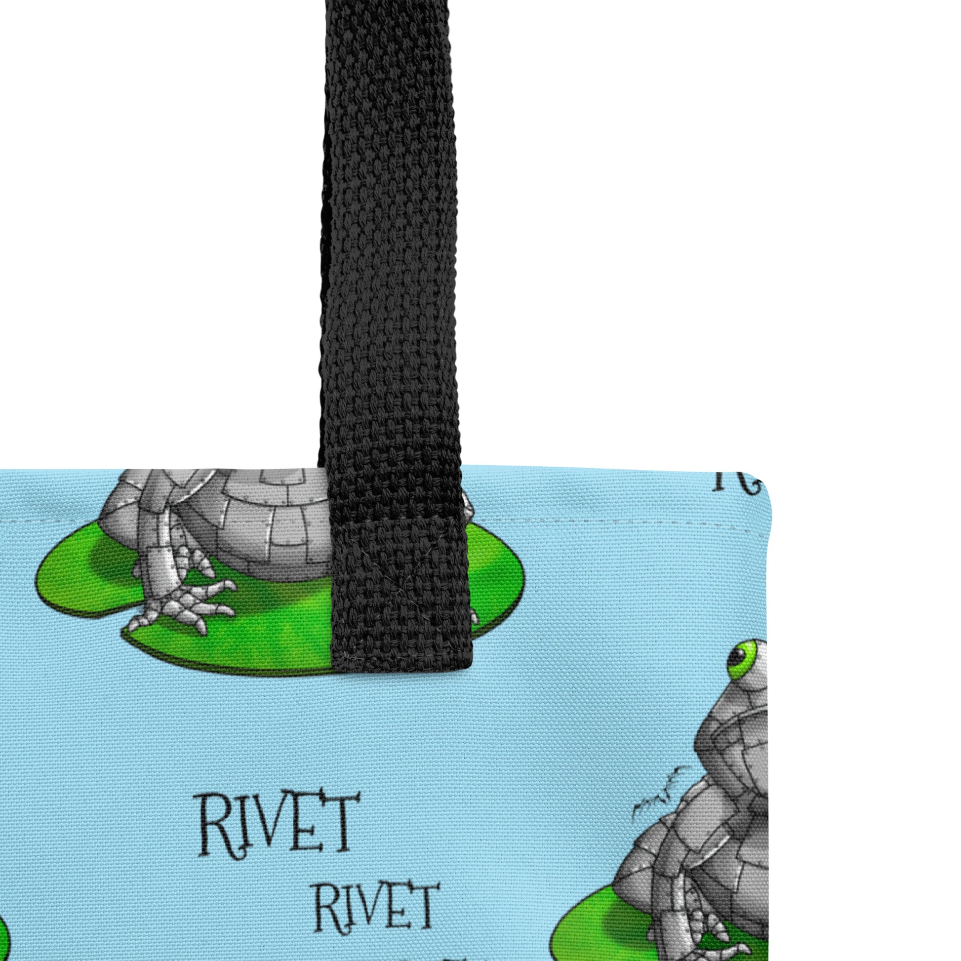 Stormseye design funny metal frog large tote bag, detail view