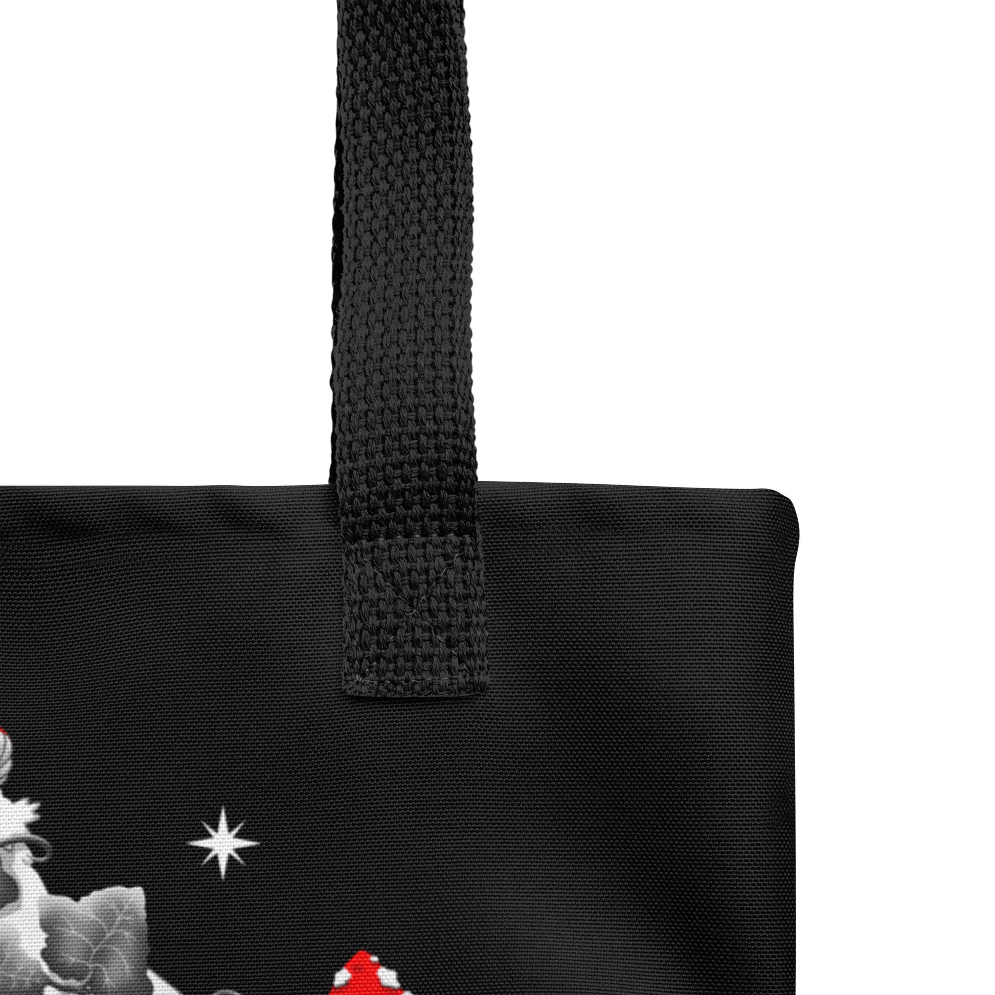 Stormseye design mushroom moon large witchy tote bag, detail view