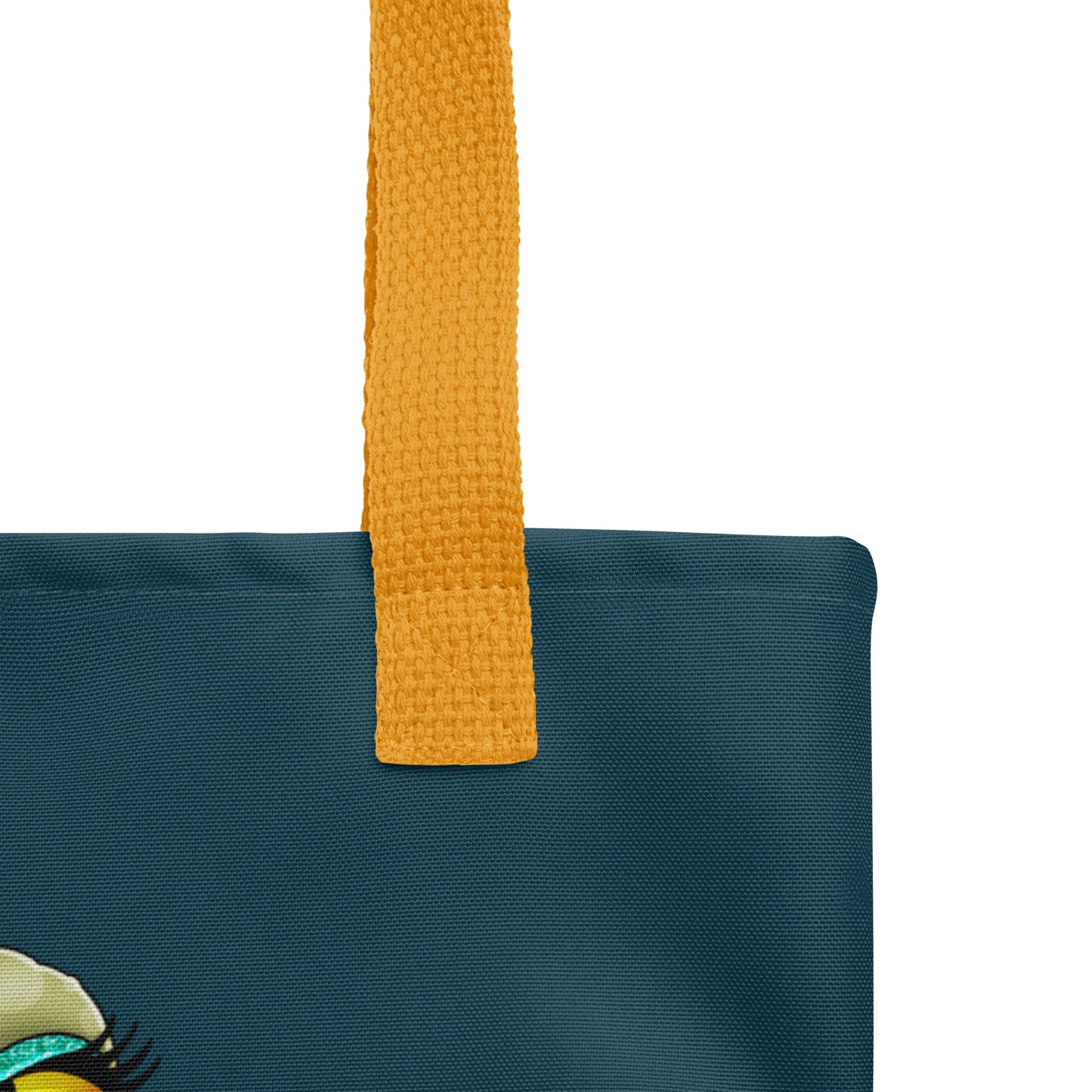 Stormseye design crafting frog large tote bag details view